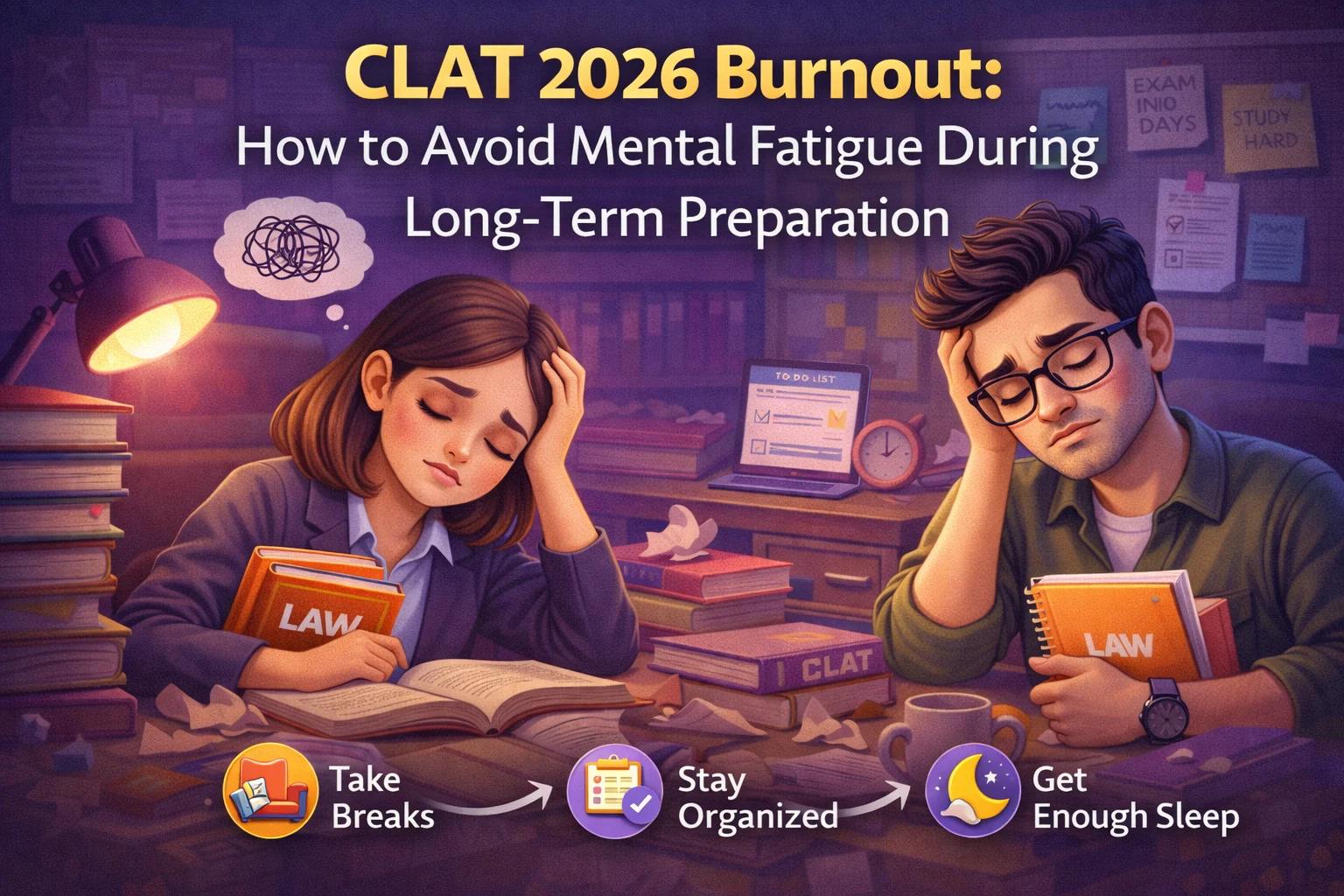 CLAT 2026 Burnout: How to Avoid Mental Fatigue During Long-Term Preparation