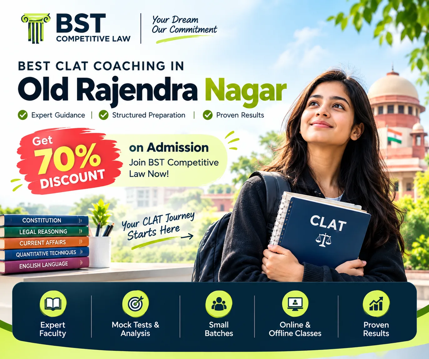 CLAT coaching at BST Competitive Law in Old Rajendra Nagar